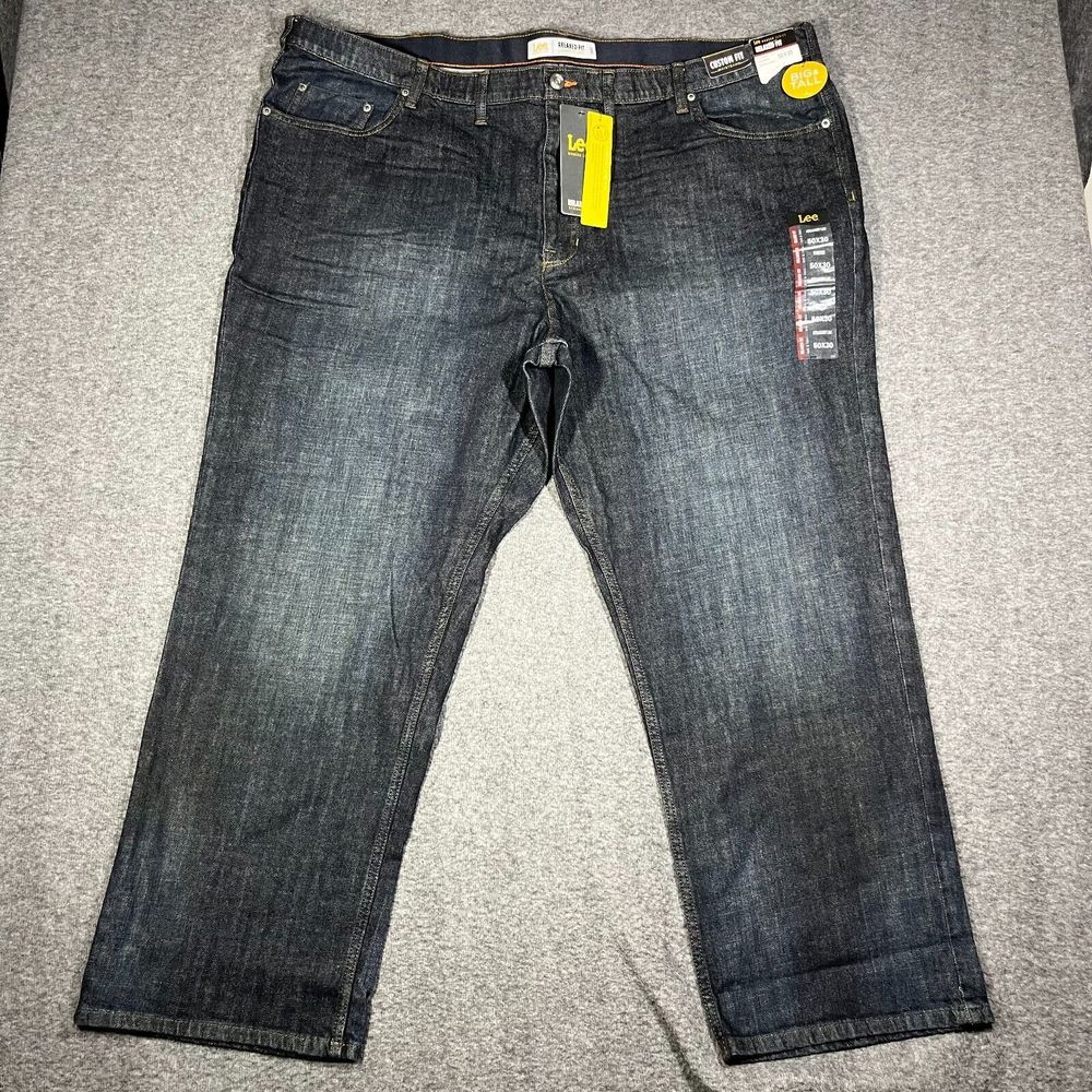 Lee Custom Relaxed Fit Jeans Men's Size 50x30 Blue Denim Big & Tall Stretch NWT